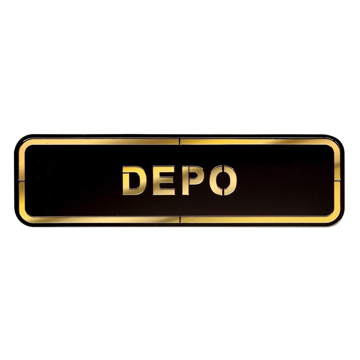 Abs Lüx Çift Katlı Yönlendirme Levhası Siyah-Altın Depo
