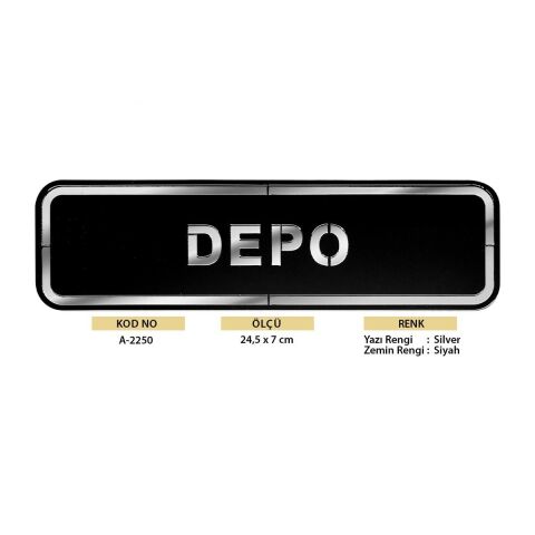 Abs Lüx Çift Katlı Yönlendirme Levhası Siyah-Gümüş Depo