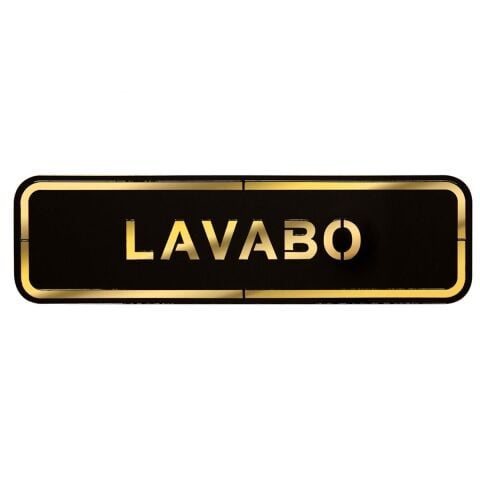 Abs Lüx Çift Katlı Yönlendirme Levhası Siyah-Altın Lavabo