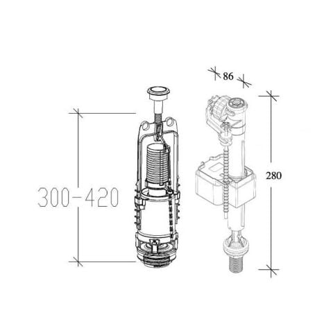 Tema Siamp 22-101 Stoplu Basmalı Klozet Rezervuar İç Takımı