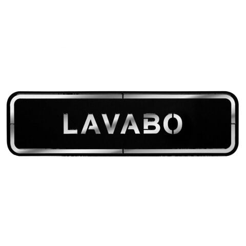 Abs Lüx Çift Katlı Yönlendirme Levhası Siyah-Gümüş Lavabo