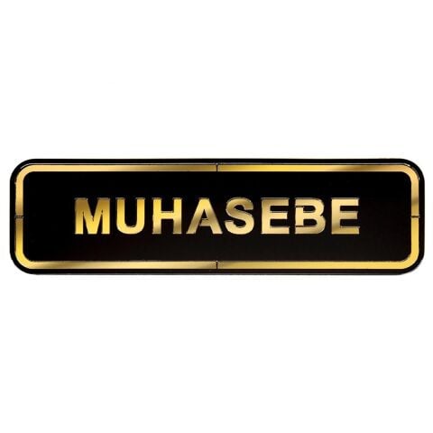 Abs Lüx Çift Katlı Yönlendirme Levhası Siyah-Altın Muhasebe