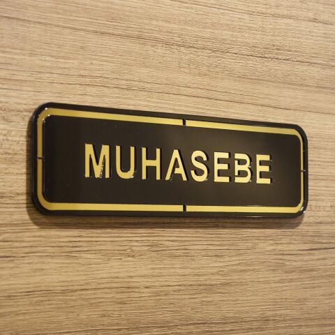 Abs Lüx Çift Katlı Yönlendirme Levhası Siyah-Altın Muhasebe