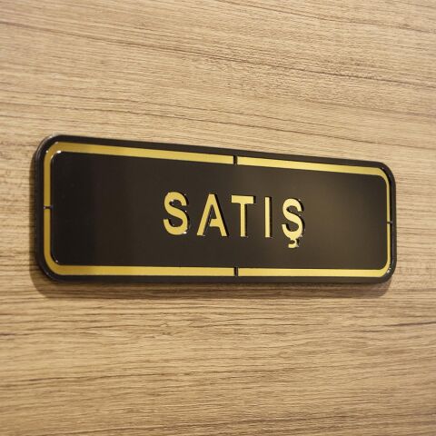 Abs Lüx Çift Katlı Yönlendirme Levhası Siyah-Altın Satış