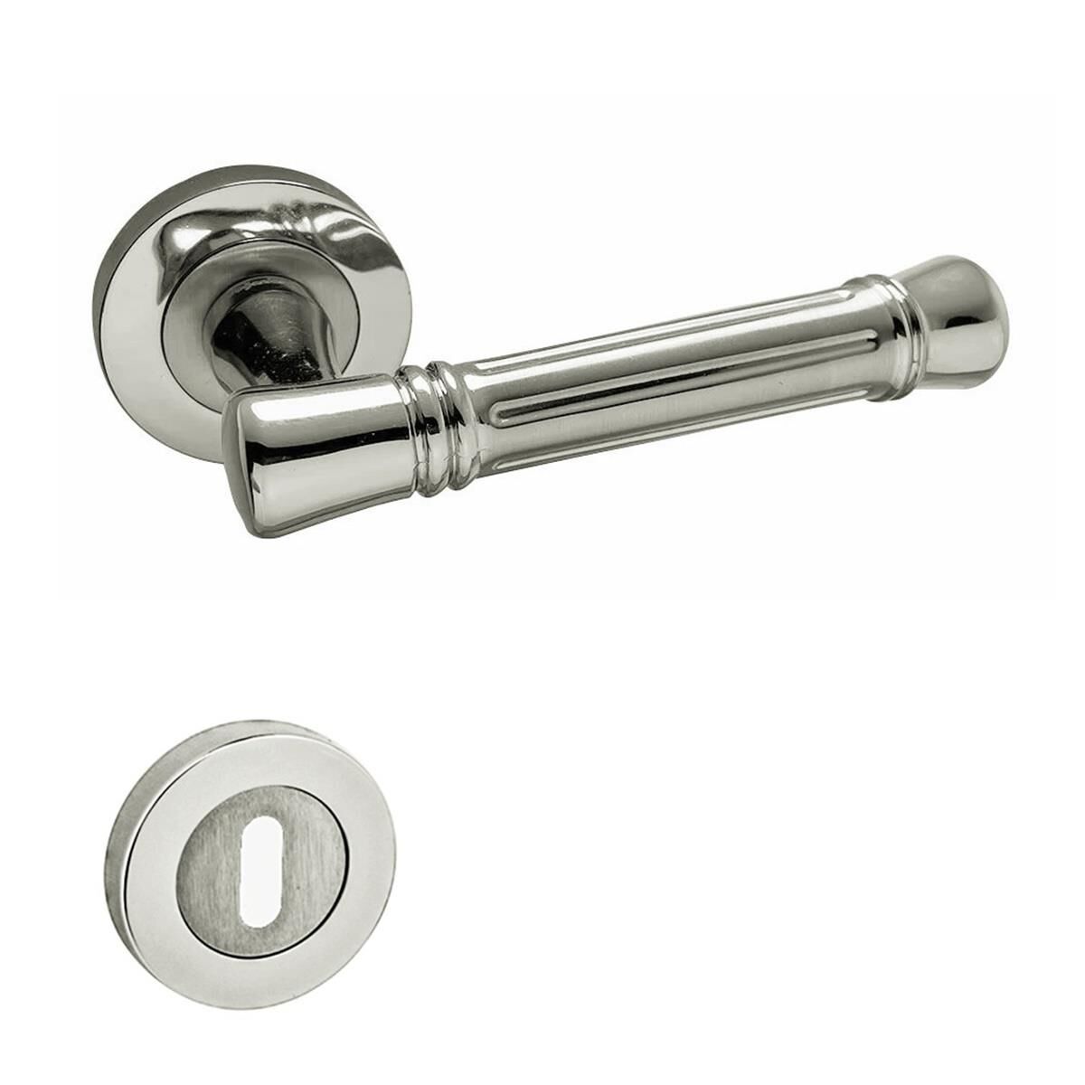 Doğanlar Konsept Venedik Rozetli Kapı Kolu Nikel Saten Oda