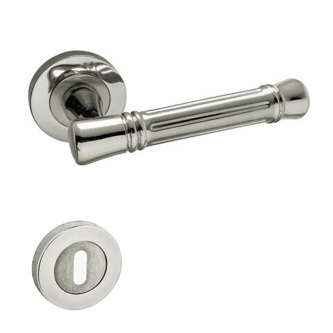 Doğanlar Konsept Venedik Rozetli Kapı Kolu Nikel Saten Oda