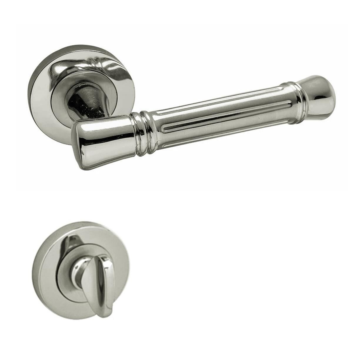 Doğanlar Konsept Venedik Rozetli Kapı Kolu Nikel Saten Wc