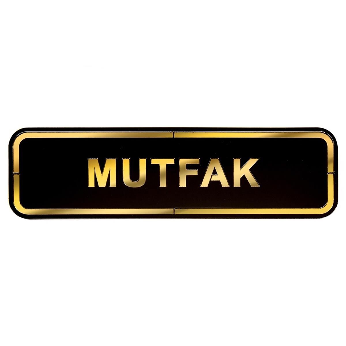 Abs Lüx Çift Katlı Yönlendirme Levhası Siyah-Altın Mutfak