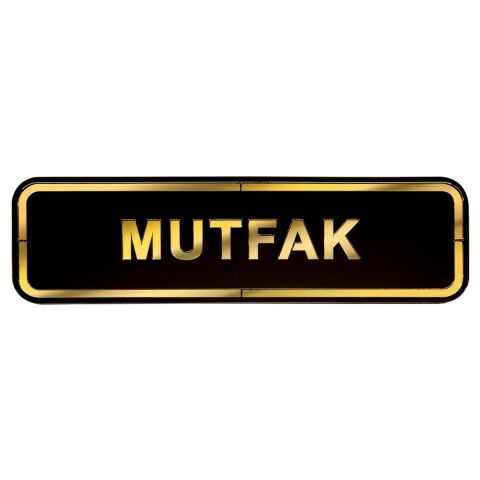 Abs Lüx Çift Katlı Yönlendirme Levhası Siyah-Altın Mutfak