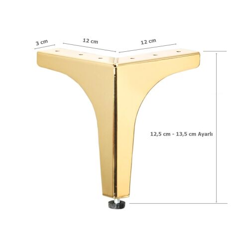 Klas Ayak Metal 12,5 cm Altın Mobilya Koltuk Ayağı