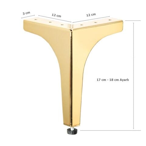 Klas Ayak Metal 17 cm Altın Mobilya Koltuk Ayağı