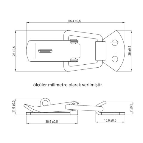 Sandık Klipsi Gergi Mandalı Asma Kilit Kancalı 41-070 Krom