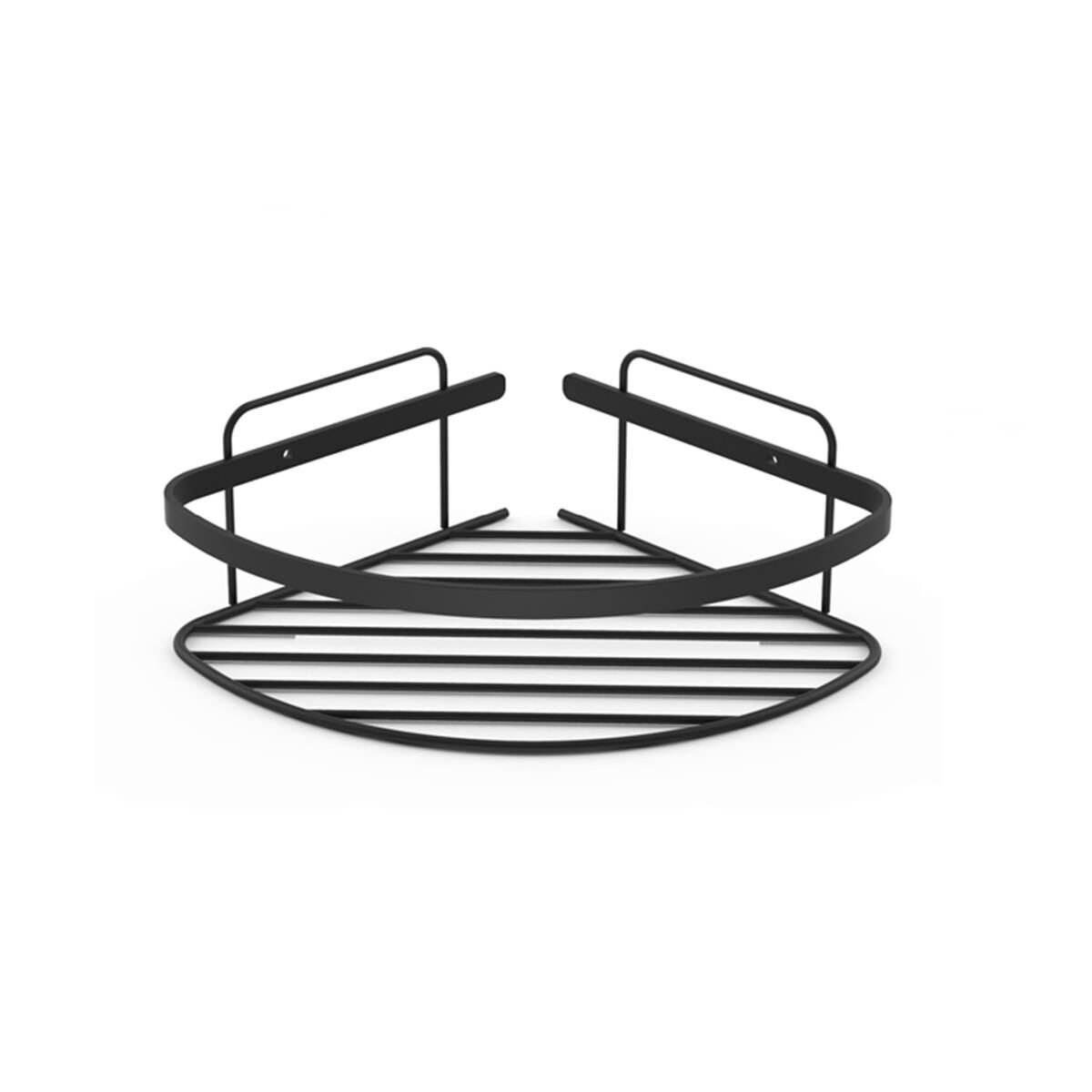 Tema Tek Katlı Köşelik Banyo Rafı Şampuanlık Mat Siyah Paslanmaz