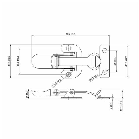 100 Adet Kaput Gergi Mandalı Kovan Kilidi Sandık Klipsi 41-001