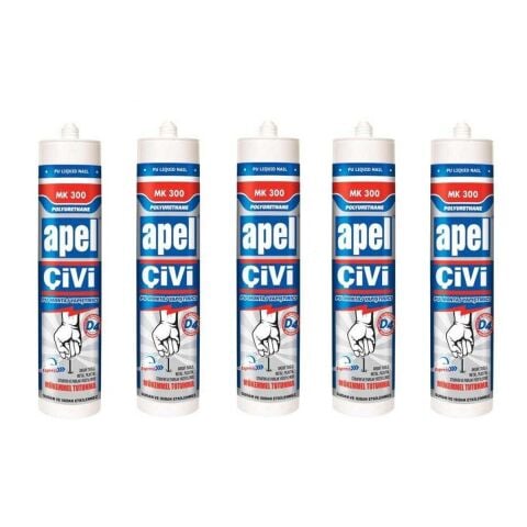 5 Adet Apel Silikon Sıvı Çivi Montaj Kit Güçlü Yapıştırıcı 390 gr