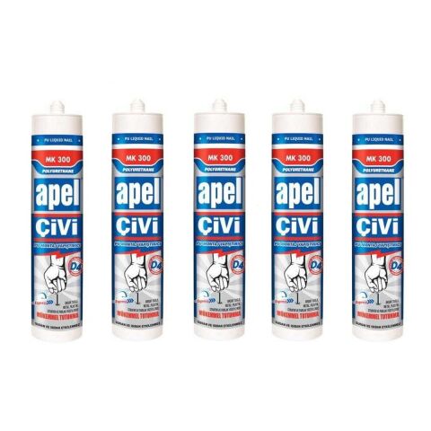 5 Adet Apel Silikon Sıvı Çivi Montaj Kit Güçlü Yapıştırıcı 390 gr