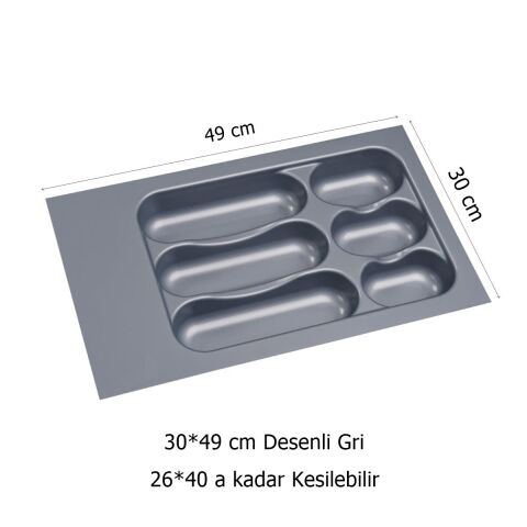 Çekmece içi Kaşıklık 30 x 49 cm Gri Mutfak Çekmece Düzenleyici