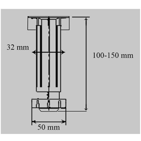 10 Adet Plastik Mobilya Mutfak Baza Ayağı 10-15 cm Ayarlı Gri
