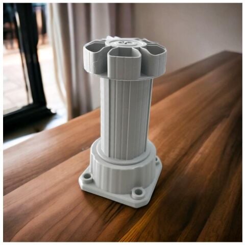 10 Adet Plastik Mobilya Mutfak Baza Ayağı 10-15 cm Ayarlı Gri