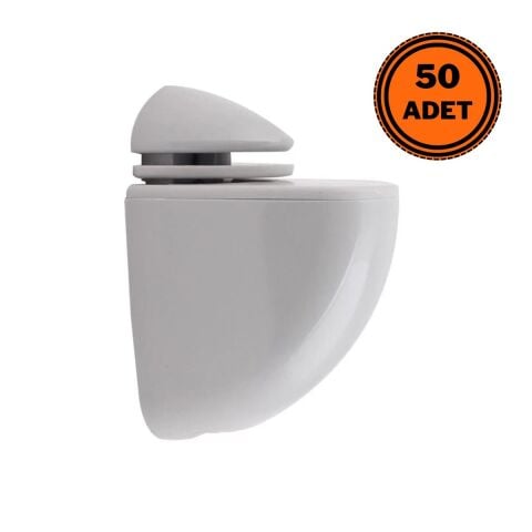 50 Adet Pelikan Plastik Cam Raf Tutucu Etejer Gri Kırılmaz