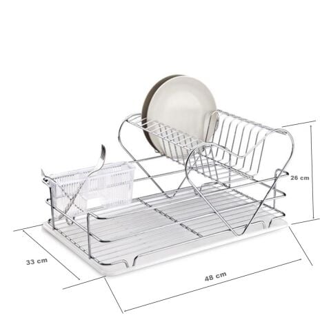 Tekno Tel KB-011 İki Katlı Tezgah Üstü Bulaşıklık Tabaklık Krom