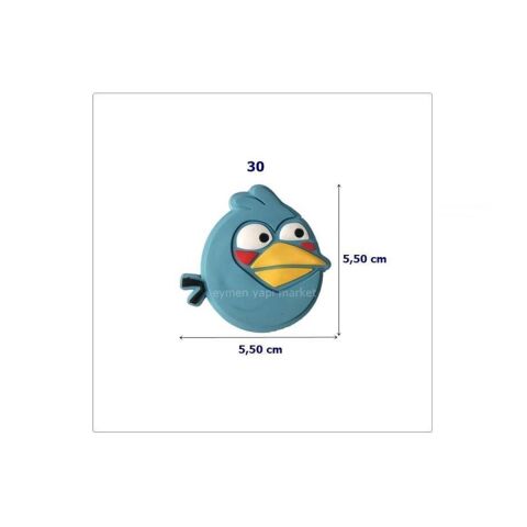 Çocuk Odası Mobilya Kulp Dolap Düğme Angry Bird Mavi