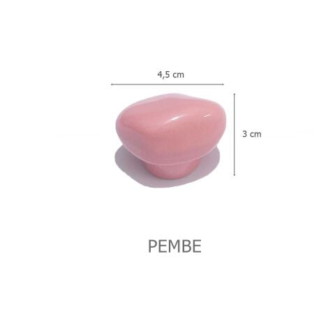 Porselen Pembe Taş Düğme Tek Vidalı Mobilya Dolap Kulp