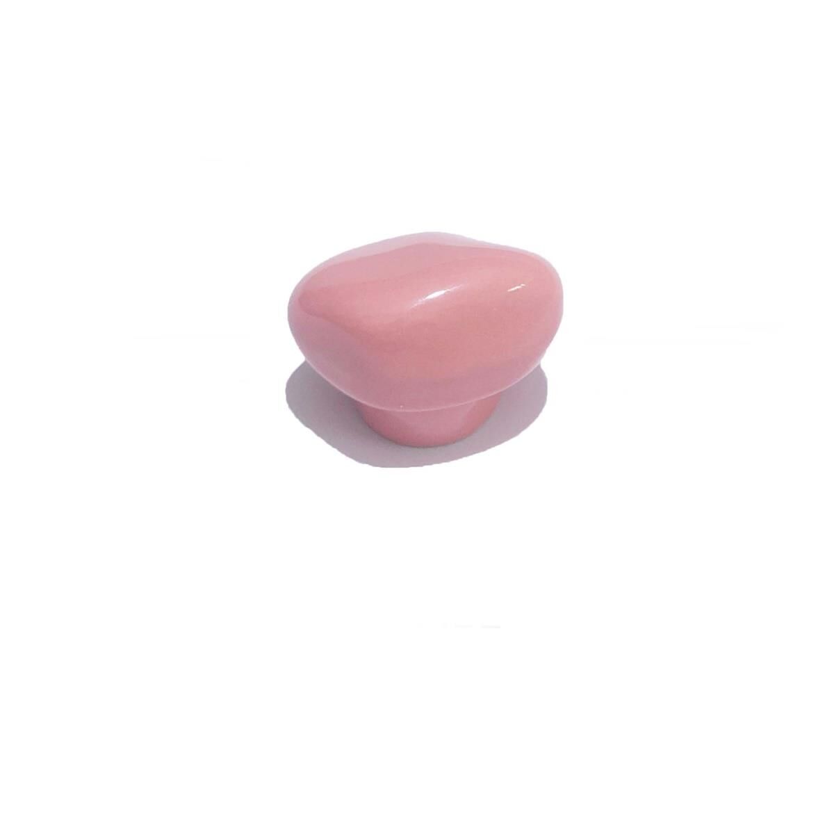 Porselen Pembe Taş Düğme Tek Vidalı Mobilya Dolap Kulp