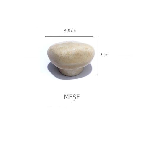 Porselen Meşe Taş Düğme Tek Vidalı Mobilya Dolap Kulp