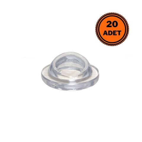 20 Adet Yapışkanlı Kapı Kolu Stoperi Silikonlu Şeffaf Duvar Tamponu