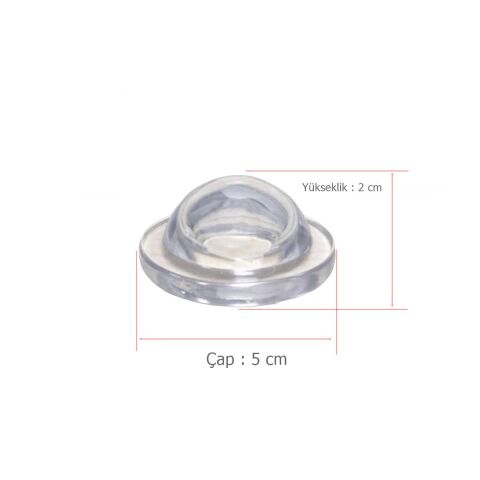 20 Adet Yapışkanlı Kapı Kolu Stoperi Silikonlu Şeffaf Duvar Tamponu