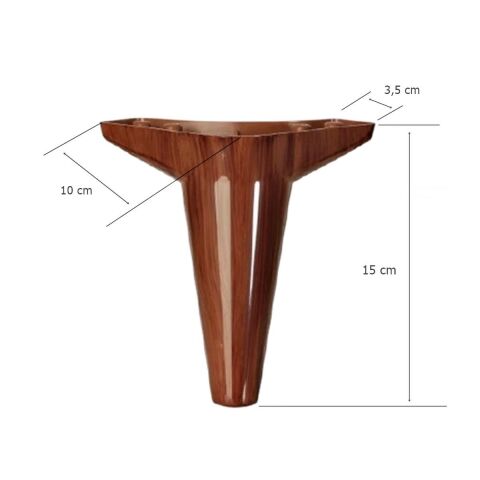 Wetra Lükens Ayak Dolap Mobilya Koltuk Ayağı 15 cm Ahşap Desen