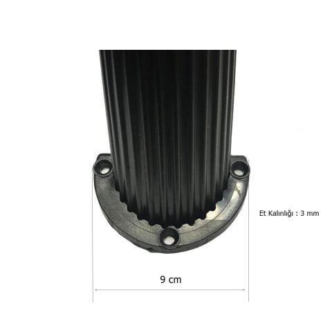 Stil Açılı Konik Plastik Mobilya Ayak Siyah 16 cm Koltuk Ayağı