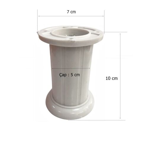 Safir Plastik Ayak Mobilya Koltuk Ayağı Siyah 10 cm