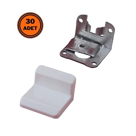 30 Adet Metali Mobilya Dolap Askı Aparatı Elemanı Beyaz 1,2 mm