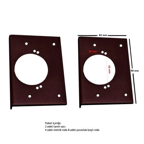Dolap Menteşe Tamir Sacı Seti Kapak Yuva İçin 2 li Koyu Kahve