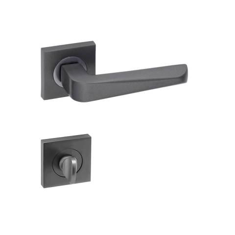 Arpat Rosa Kare Rozetli Kapı Kolu Süper Füme ( Antrasit ) WC