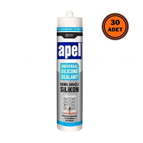30 Adet Apel Genel Amaçlı Silikon Şeffaf 250 ml
