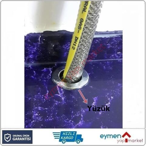 Doğalgaz Flex için 20 Adet Mermer Üstü Delik Tıpası Yüzük Krom