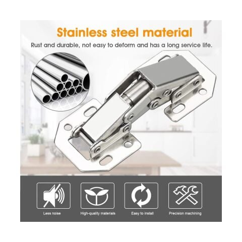 10 Adet Tas Deliksiz Mobilya Dolap Menteşesi