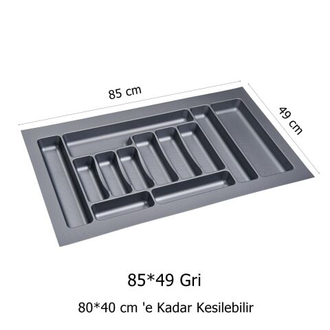 Çekmece İçi Kaşıklık 85 x 49 cm Gri Mutfak Çekmece Düzenleyici
