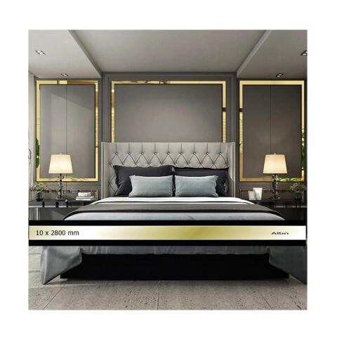 10 mm x 2800 mm Altın Sibu Aynalı Pleksi Şerit Mobilya Süsü