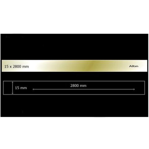 15 mm x 2800 mm Altın Sibu Aynalı Pleksi Şerit Mobilya Süsü