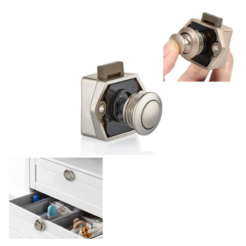 Karavan ve Tekneler için Basmalı Çekmece Dolap Kilidi Saten