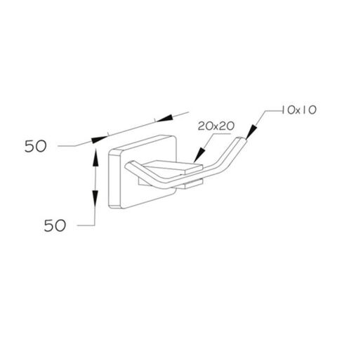 Kare Serisi Paslanmaz Mat Siyah 2 li Banyo Askı Bornozluk İkili Askı