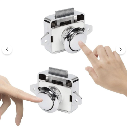 Karavan ve Tekneler için Basmalı Çekmece Dolap Kilidi Krom Renk