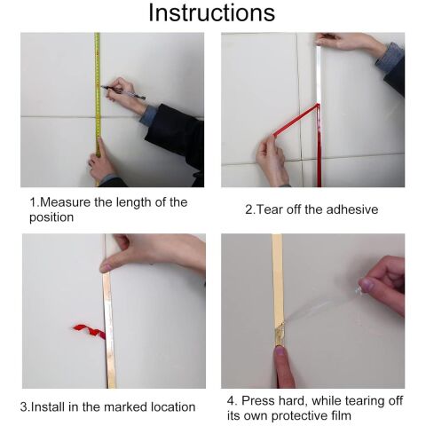 20 mm x 2800 mm Altın Sibu Aynalı Pleksi Şerit Mobilya Süsü