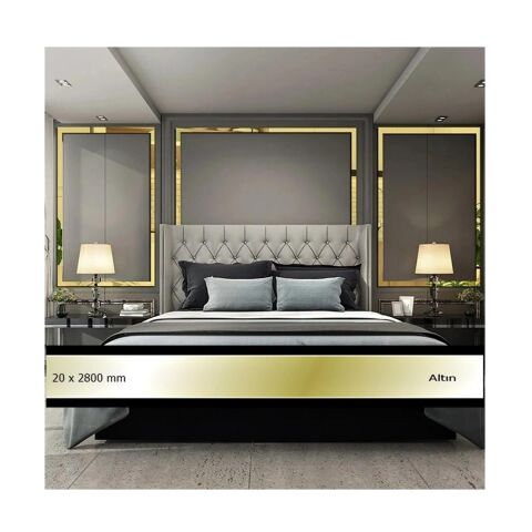 20 mm x 2800 mm Altın Sibu Aynalı Pleksi Şerit Mobilya Süsü