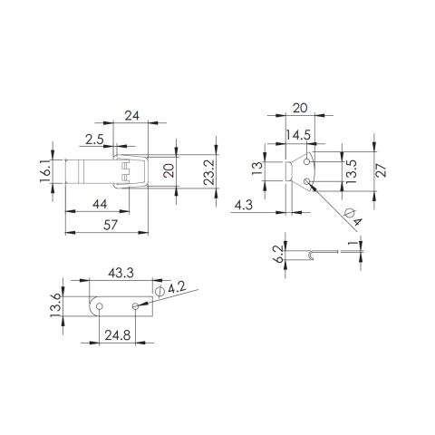 Sandık Klipsi Kilidi Gergi Mandalı 41-071 Küçük Boy Nikel