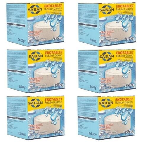 Saban Nem Alıcı Rutubet Giderici Yedek Tablet 12 Adet 500 gr Naturel